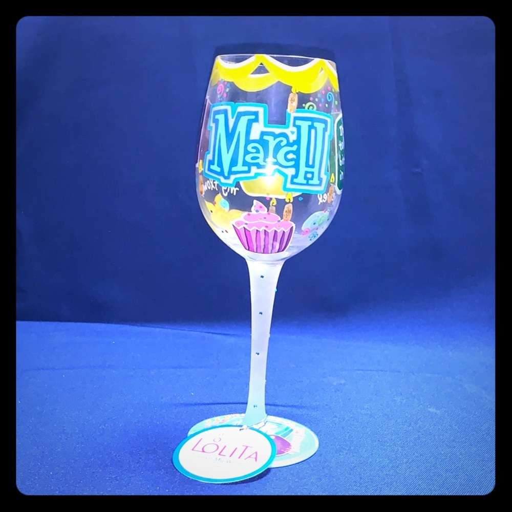 Lolita Happy March Birthday Wine Glass